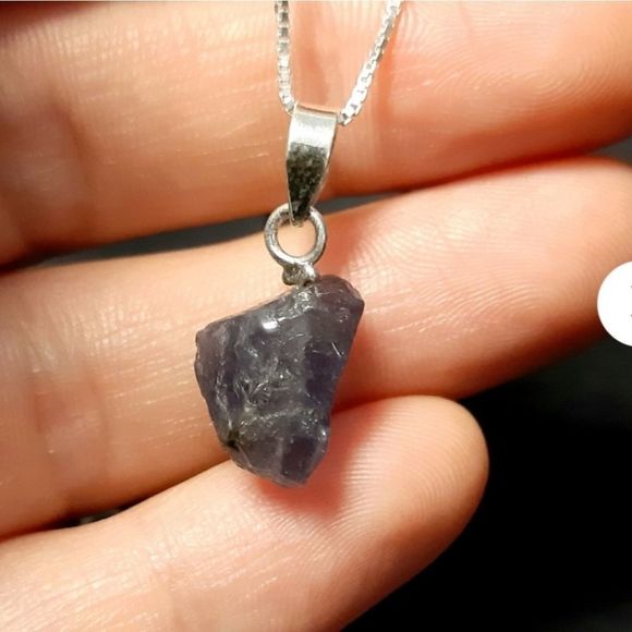 Sterling Silver and titanium genuine tektite moldavite meteorite boho necklace - Picture 3 of 7